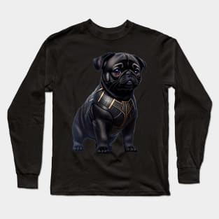 Adorable Pug in Intricate Royal Armor - Powerful and Cute Long Sleeve T-Shirt